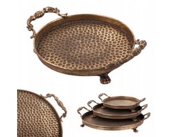 Grote Vintage Decoratieve Dienblad - Post Verguld Goud 36cm