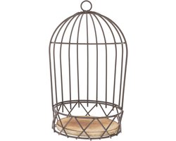 Grote Vintage Decoratieve Vogelkooi Metaal - Kandelaar & Windlicht voor Landelijke & Shabby Chic Tafeldecoratie
