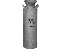 Grote Vintage Melkkan van Metaal in Grijs voor Binnen en Buiten