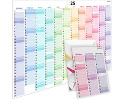 Grote Wandkalender 2025 - Jaarkalender en Jaarplanner in Posterformaat (DIN A1)