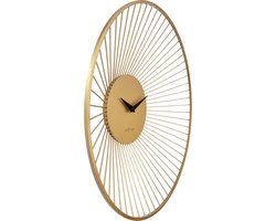 Grote Wandklok 80cm - Stil - Goud - Metaal - NeXtime 'Vasco Round'