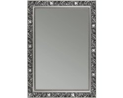 Grote Wandspiegel 50x140 cm met Antieke Zwart/Grijs/Zilveren Houten Frame - Shabby Chic Vintage Barok