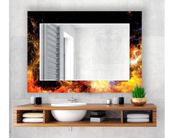 Grote Wandspiegel - Decoratieve Spiegel - Interieur Decoratie - Gehard Glas - 70 x 51 cm - Multicolor