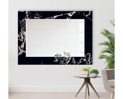 Grote Wandspiegel - Decoratieve Spiegel - Interieur Decoratie - Uniek Bevel Rand - 70 x 50 cm - Multicolor