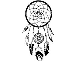 Grote Wandsticker Dromenvanger Zwart Vinyl - Boho Slaapkamer Decoratie XL 75x142cm