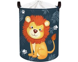 Grote wasmand leeuw 63 l voor jongens en meisjes met handvat, opvouwbaar en met deksel
