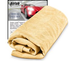 Grote Zeemleren XXL/90x60 cm, Echte Zeemleren Doek, Autowas Droogtrommeldoekje, Natuurlijke Echt Leren Reinigingsdoekjes voor Spiegels, Brillen, Raam, Etalage, Badkamer en Keuken