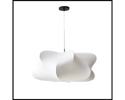 Grote Zijden Hanglamp - Witte Kroonluchter - Moderne Plafondhanglamp - Woonkamer & Eetkamer Verlichting