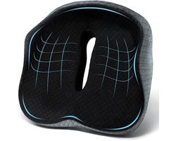 Grote Zitkussen met 3D Volledige Bedekking, Geheugenfoam Kussen voor Rugpijn, Coccyx Ondersteuning en Sciatica Verlichting