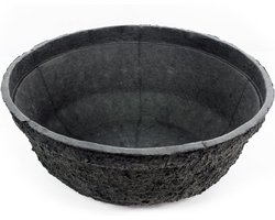 Grote Zwarte Bloempot Ø45cm BIOLIT - Biologisch Afbreekbare Plantenbak voor Buiten en Grafdecoratie