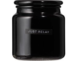 Grote zwarte geurkaars Linen Just Relax