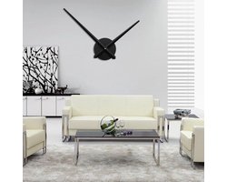 Grote Zwarte Klok Wijzers en Mechanisme, Stille Batterij Aangedreven Wandklok voor Modern Woondecor en DIY Projecten