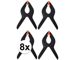 Grote zwarte kunststof handdoeken/badlaken knijpers 8 stuks - outdoor en vakantie zomerartikelen