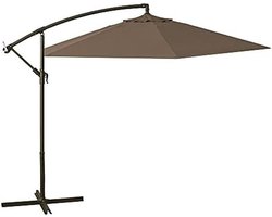Grote Zweefparasol Taupe Ø 300 cm met Sterk Metaal Frame Waterafstotend