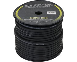 Ground Zero GZPC 20B – CCA Stroomkabel – 20 mm² – Zwart – 50 Meter Rol – High Flex – Auto Audio