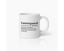 Grove & Grappige Definitiesmok – “C*ntstipated” Geinige Beker voor Volwassenen – Sarcastisch Cadeau voor Vrienden of Collega’s – 330ml Keramisch