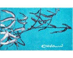 Grund COLANI Exclusief design badmat 100% polyacryl, ultra zacht, antislip, OEKO-TEX gecertificeerd, 5 jaar garantie, Colani 23, badmat 60x100 cm, turquoise