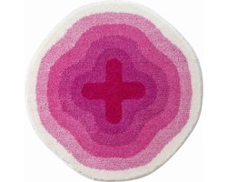 Grund Design badmat KARIM RASHID, Ultrazacht en absorberend, Antislip, 5 jaar garantie, KARIM 03, Badmat 90 cm rond, roze