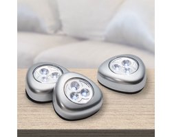 GRUNDIG Garderobekastverlichting - Drukledlampen - 3 Stuks in Blisterverpakking - Gewoon aanraken en je hebt licht! Ideaal in kasten en vitrines. Ze zijn zelfklevend en verlichten ook donkere hoeken, ruimtes boven werkbladen, kelder en trappenhal.