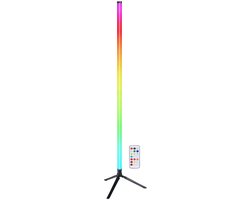 Grundig Multicolor Vloerlamp Met Tripod - Dimbaar Via Afstandsbediening - 60 LED's - Inclusief Batterij - Voor Binnengebruik - Zwarte Tripod - 28 x 28 x 120 cm - 2 Jaar Garantie