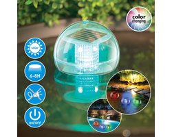 Grundig Solar Drijvende Tuinlamp - Kleurverandering LED - IP44 Drupwaterbestendig - Brandduur 6-8 uur - Met Ophanghaak - Multicolor