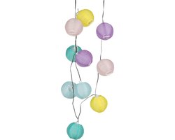 Grundig Solar Lampionnenslinger - 240 CM 10 LEDS - Met Zonnepaneel - IP44 - Geel/Blauw/Paars