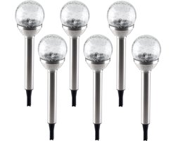 Grundig Solar tuinlamp - 6x - glazen bol - op zonne-energie - 25 cm - tuinverlichting