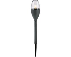 Grundig Solar Tuinlamp – Ø6 x 85 cm – Tuinverlichting met Grondpin - Flikkerende Gele LED – 6-8 uur Brandduur