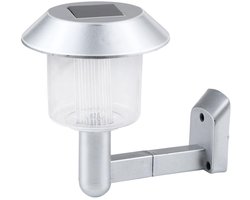 Grundig Solar Wandlamp - Solar lamp voor buiten met automatische verlichting - Solar muurlamp met 6-8 uur brandduur en cool white licht - Wandlamp zonne-energie inclusief batterij - 13.5 x 9 x 12 cm - Zilver