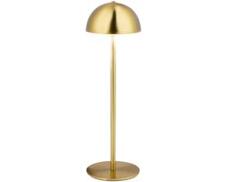 Grundig Tafellamp met Ronde Kap - Geïntegreerde LED-Verlichting - Goudkleurig Design - Afmetingen 32x10x10 cm - Werkt op Batterijen - Geschikt voor Bureau, Nachtkastje of Woonkamer - Kleur Goud