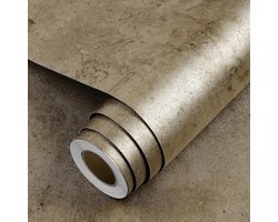 Grunge Metallic Bruin Betonnen Behang voor Industrieel Interieur, Waterdicht en Zelfklevend, Perfect voor Keuken en Badkamer - 40CM×2M