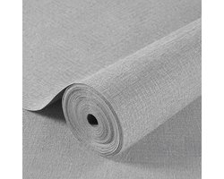 Gsedaox-Behang-Zelfklevend Behang-Muurdecoratie-Waterbestendig en Hittebestendig-50 cm x 3 m-Isolerend Behang-Lichtgrijs