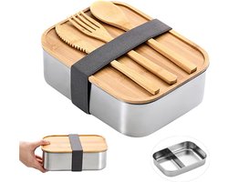 Gsedaox- Broodtrommel- Lunchbox- Brooddoos met Losse Compartimenten-Vershouddoos-Bento Box- met Bestek