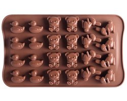 Gsedaox-Chocoladevorm - Bonbonvorm - Siliconen - BPA-vrij - 3D Anti-aanbak - Rubberen Beertjes Eend Konijn