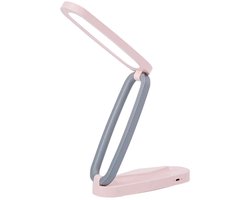 Gsedaox - Inklapbare Aluminium LED-lamp - USB Oplaadbaar - Dimbaar met 3 Lichtstanden - Op te hangen als Wandlamp-Roze