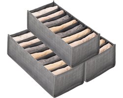 Gsedaox-Opbergdozen-3 stuks--opvouwbare stoffen dozen-opbergdoos van stof voor planken-kasten, speelgoed, boeken, kleding-35 x 17 x 12 cm-grijs