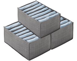 Gsedaox-Opbergdozen-3 stuks--opvouwbare stoffen dozen-opbergdoos van stof voor planken-kasten, speelgoed, boeken, kleding-35 x 24 x 17 cm-grijs