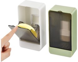 Gsedaox-Zeephouder-2 stuks-Hangend of Staand-Zonder Boren-Verwijderbaar-Met snel leegloopbakje-Wit,Groen