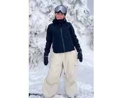 GSOU SNOW - Dames Skibroek - baggy ski - en snowboardbroek - 20K waterdicht - Waterdicht en Slijtvast - Gebroken wit - Maat XL