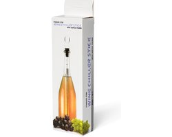 GT Classics Wijnkoelerstick 4-in-1 Set - Kerstcadeau - RVS Wijnkoeler, Schenktuit, Luchtdop & Flessenopener - Voor Witte, Rosé en Mousserende Wijnen