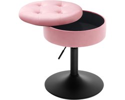 GTB® Kaptafel Stoel - Make Up Kruk - Kaptafel Krukje - Roze - 40cm x 40cm x 65cm