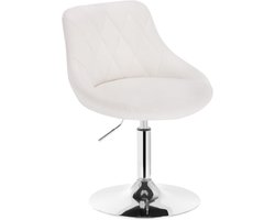 GTB® Kaptafel Stoel - Make Up Kruk - Kaptafel Krukje - Wit - 39cm x 47cm x 82cm