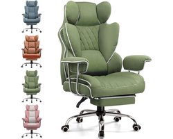 GTPLAYER - Ergonomische Gamingstoel - Met Voetensteun en Verstelbare Rug - Groen