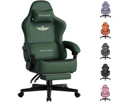GTPLAYER - Gamingstoel Bureaustoel - Met 160° Verstelbare Rug - Groen Kunstleer