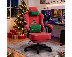 GTPLAYER - Gamingstoel met Kerstmotief - Met Voetensteun en Veerkussen - Fluweel