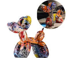 GUAPÀ® Standbeeld Hond | Graffiti Hond Ballon | Interieur Beeld | Woning Decoratie | Honden Beeldje | Kunst | Woonkamer | Slaapkamer | Buffetkast | Interieur Styling & Accessoires Decoratie Beeld | 18 cm Hondenbeeldje Graffiti