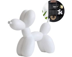 GUAPÀ® Standbeeld Hond | Hond Ballon Beeldje | Interieur Beeld | Woning Decoratie | Honden Beeldje | Kunst | Woonkamer | Slaapkamer | Buffetkast | Interieur Styling & Accessoires Decoratie Beeld | 8 cm Hondenbeeldje Wit