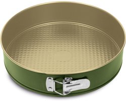 Guardini Bake Natural Springvorm - Cakeblik - Taartvorm - Cakevorm - Springvorm 22 cm - Staal - Groen & Goud