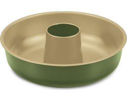 Guardini Bake Natural Tulband Bakvorm - Cakeblik - Taartvorm - Cakevorm - Tulband - Bakvorm 25 cm - Staal - Groen & Goud