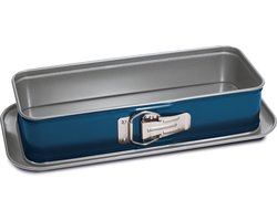Guardini Xbake Springvorm - Cakeblik - Taartvorm - Cakevorm - Springvorm 30 cm - Springvorm Rechthoek - Bakvorm 30x11 cm - Staal - Blauw & Zilver